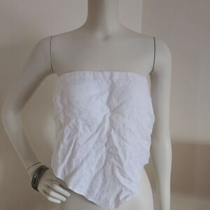 Brand New With Tags Abercrombie Abd Fitch White Linen Strapless Top